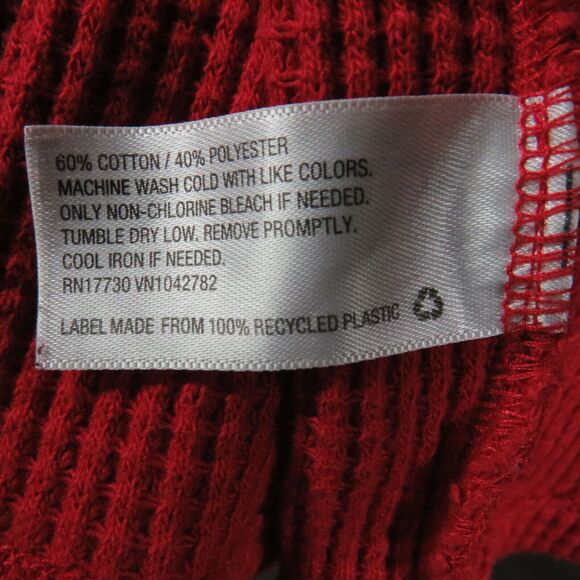 Ava + Viv Red Mock Neck Waffle Knit Balloon Sleeve Top Plus Size 1X - Picture 8 of 8